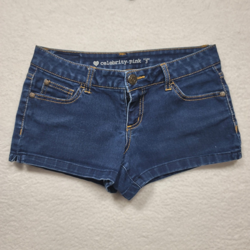 Celebrity Pink Women's Dark Wash Denim Jean Shorts Size 3
